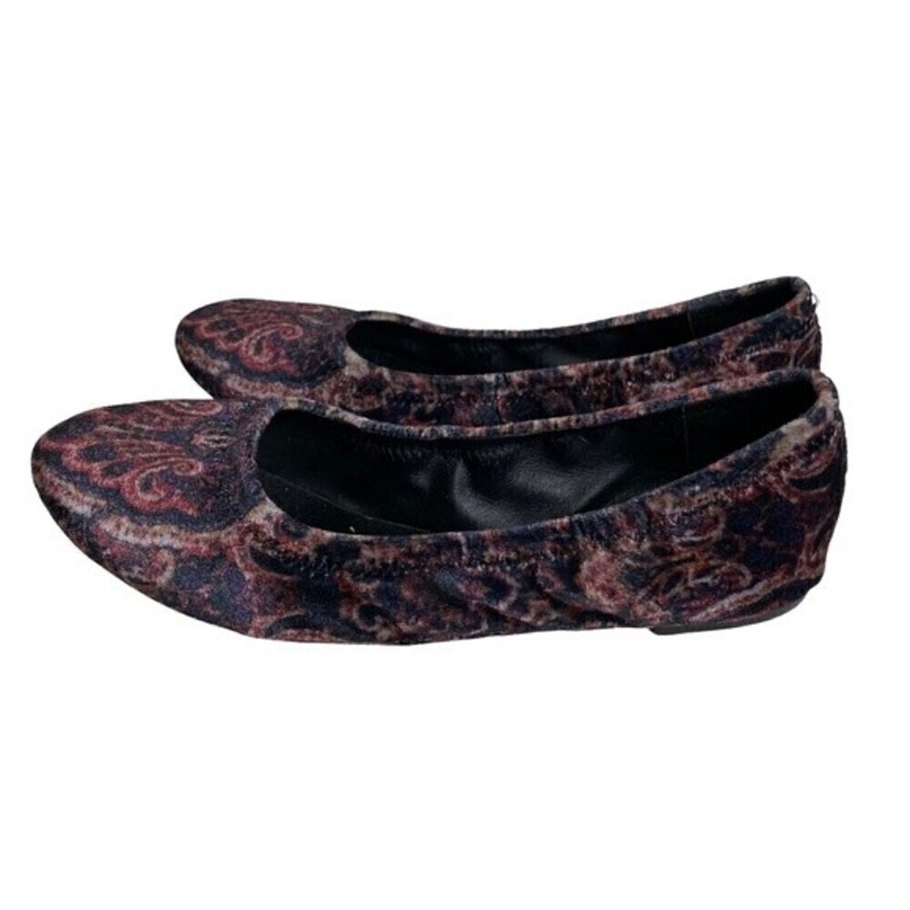 Lucky Brand Paisley Ballet Flats in Burgundy and Navy